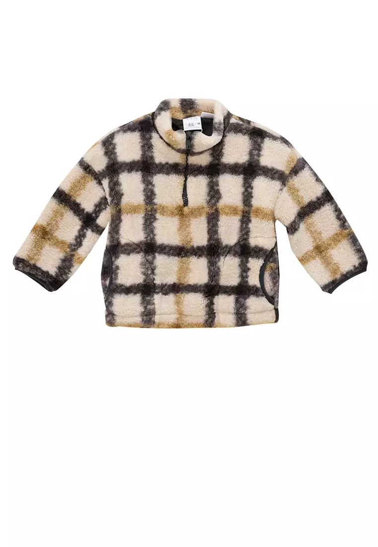 Check Zip Sweater