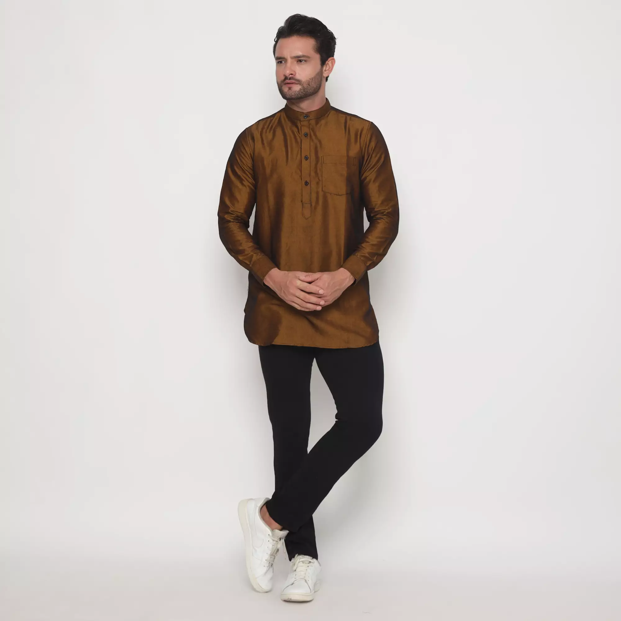 Platini Kemeja Pria Koko Kurta Shanghai Lengan Panjang Kuning 86010