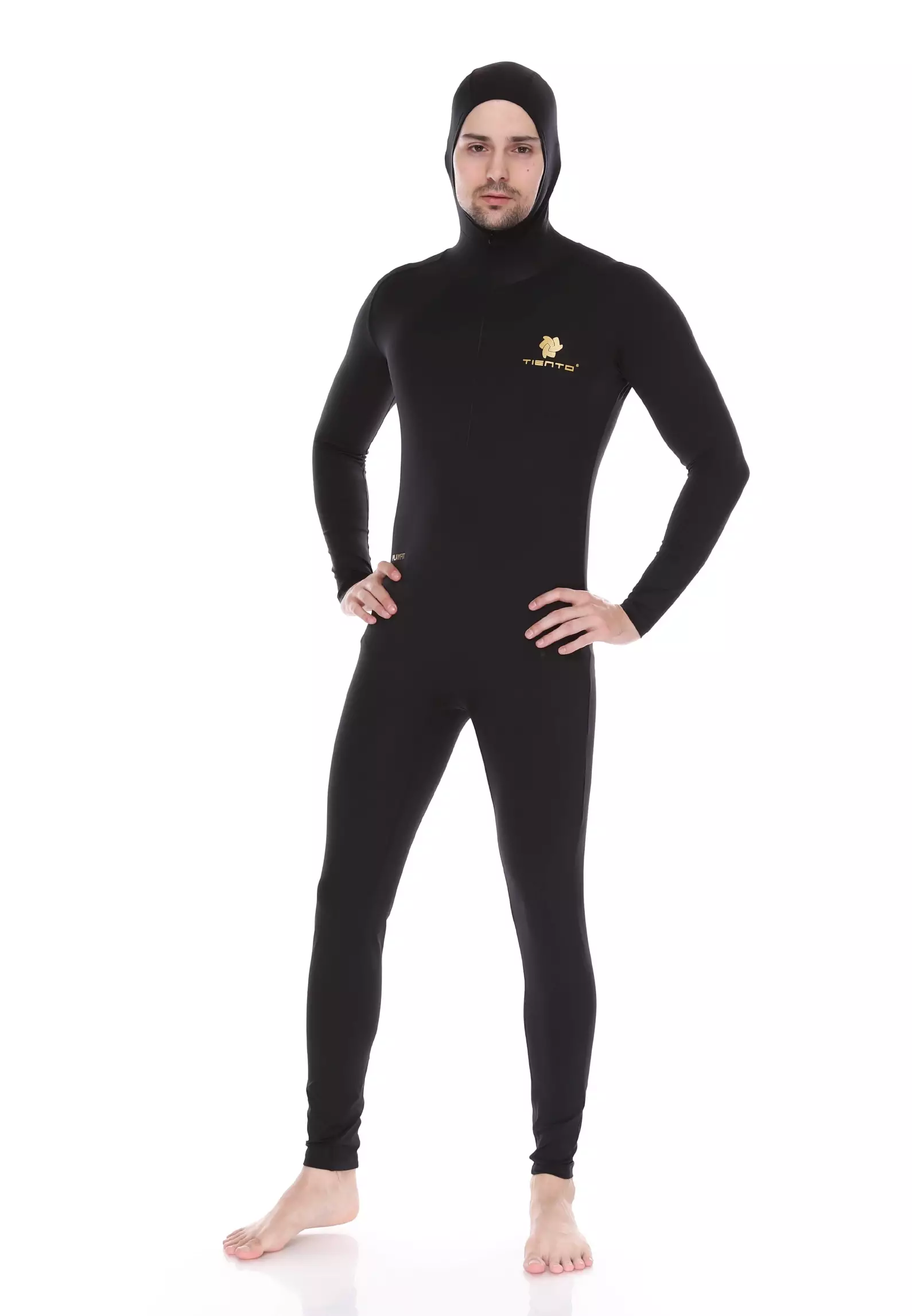 Tiento Wetsuit Swimwear Hoodie Black Baju Celana Pakaian Renang Surfing Diving Original