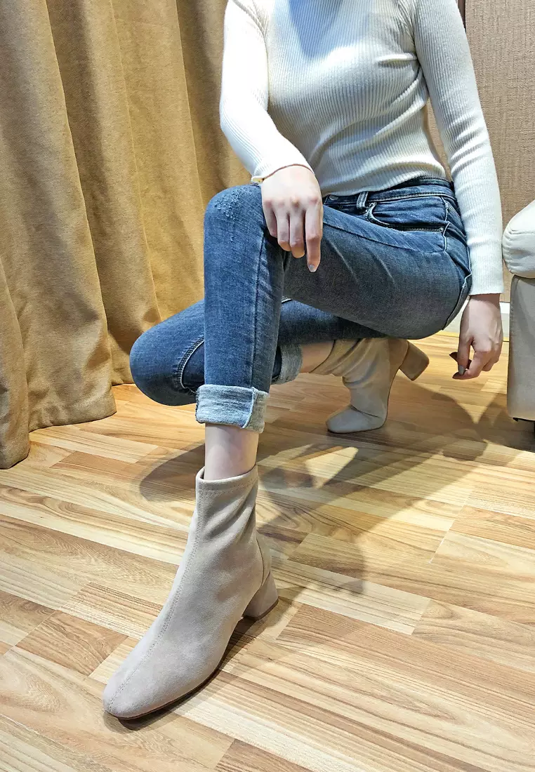 Synthetic Suede Mid Ankle Boots 2150-3