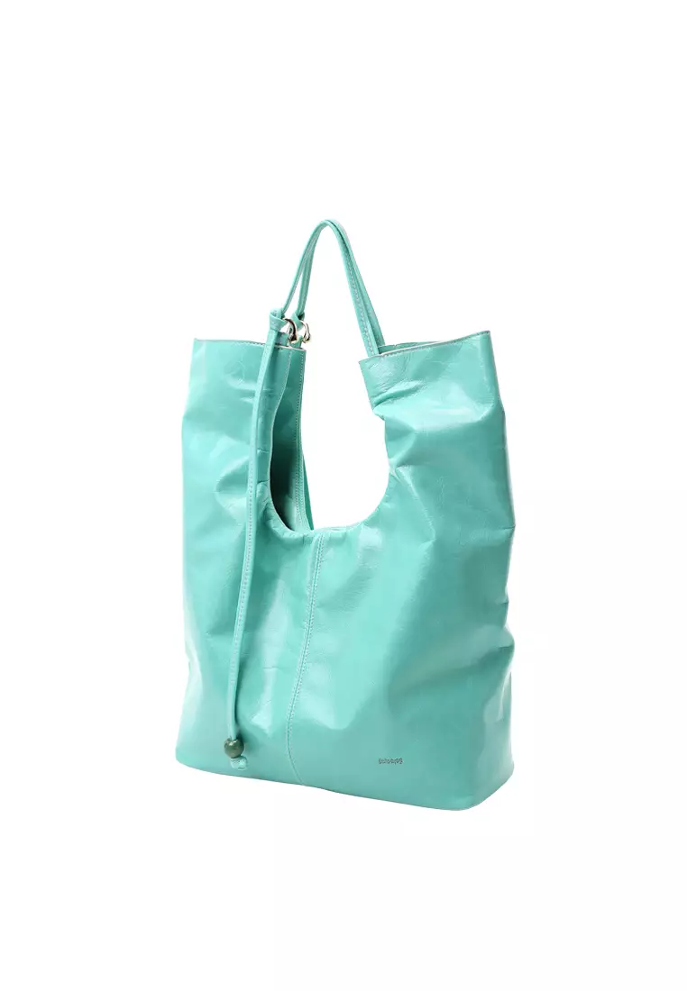 Ruche Cutout Rectangle Hobo Clutch Bag - Distressed Mint