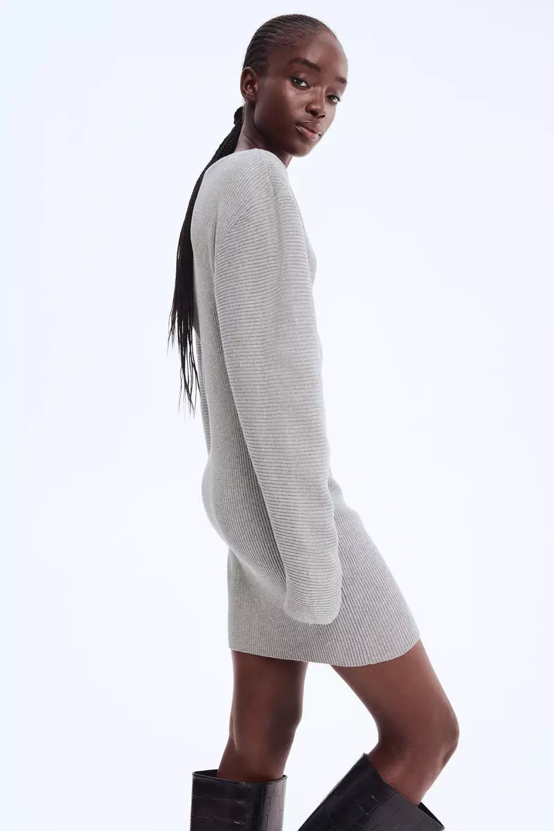 Rib-knit dress