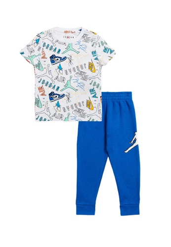 Jordan blue Jordan Unisex Toddler's Jumpman Playground Transitional Short Sleeves Tee & Pants Set (2 - 4 Years) - Game Royal EB045KA1CD1ED0GS_1