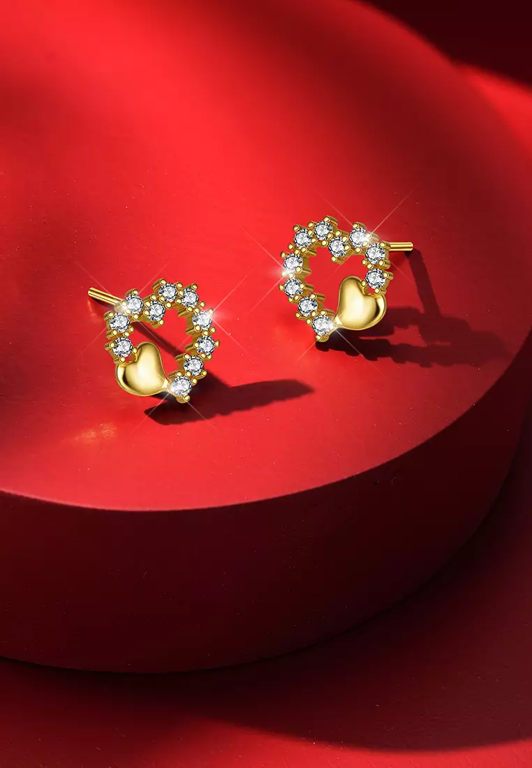 Anting Wanita Titanium Original Korea Elegan Heart Style Anting Giwang Tusuk Cewek