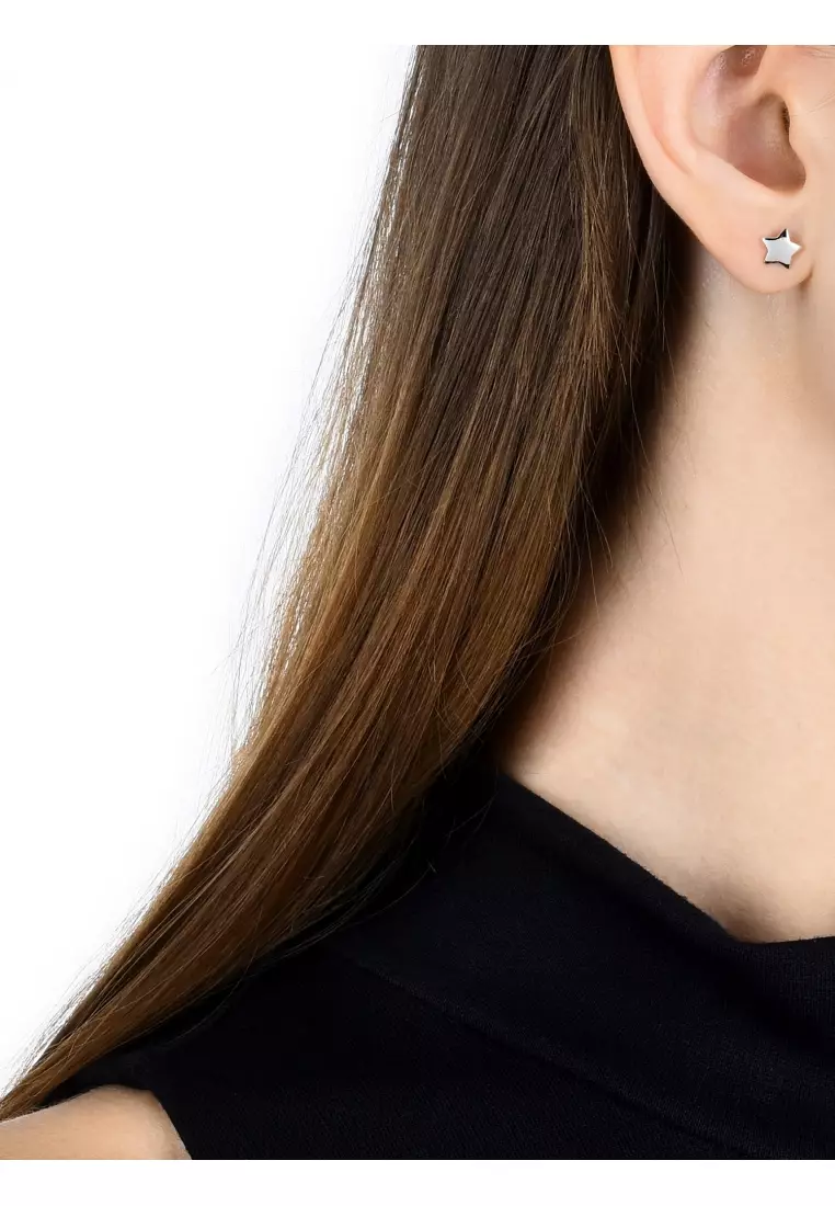 950 Platinum Star Single Stud Earring for Women 89813E (star)