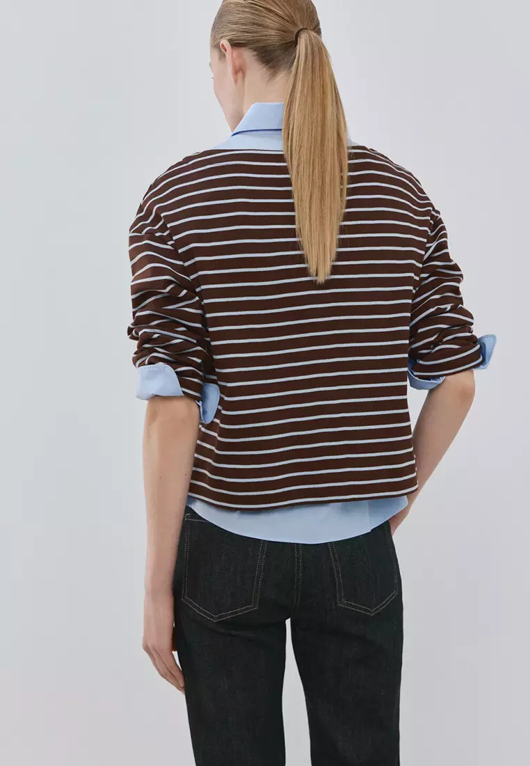 Striped Boat Neck Sweatshirt