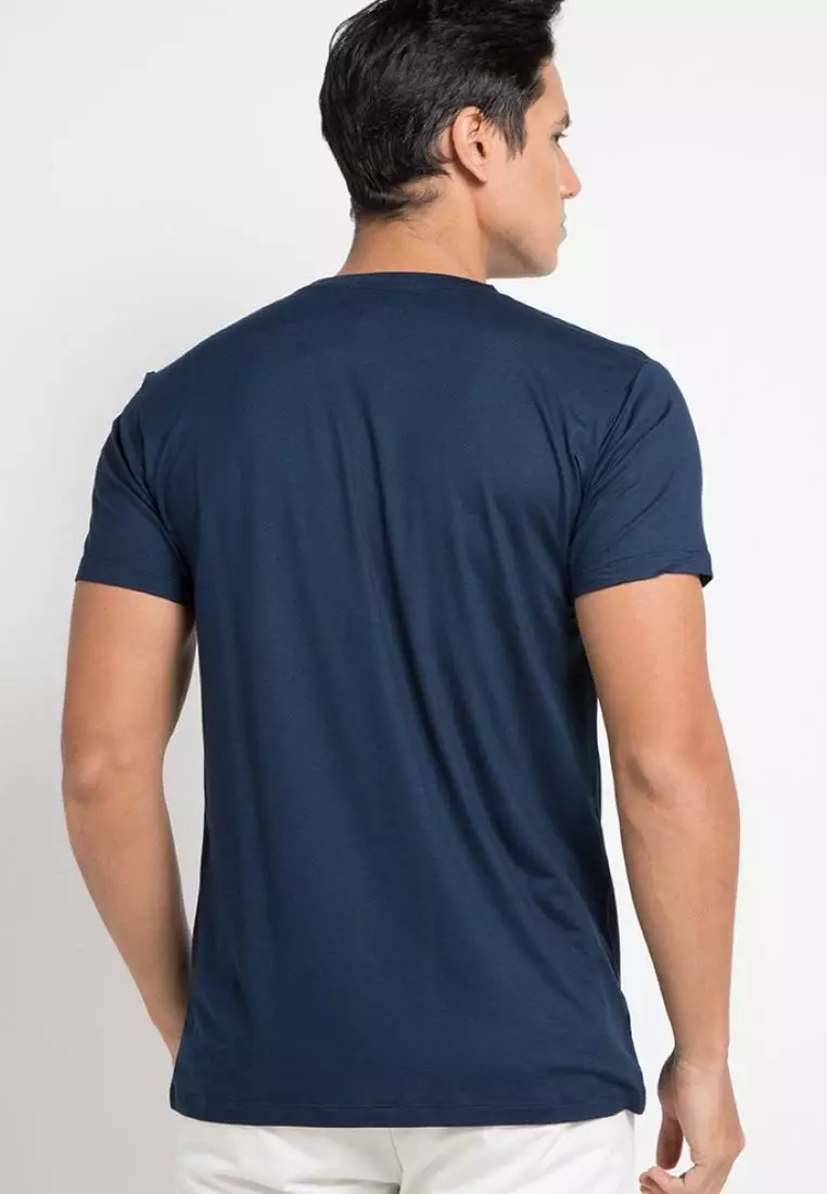 MTD90F Kaos Pria simple jepang sdi katakana logo T-shirt Navy