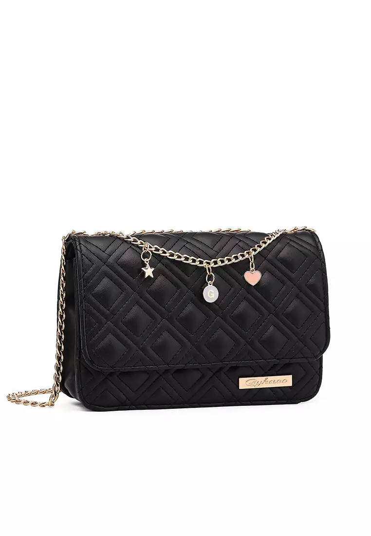 GYKACO MEGUMI Black - Tas Wanita Sling Bag - Fashion Top Handle Bag (Import)