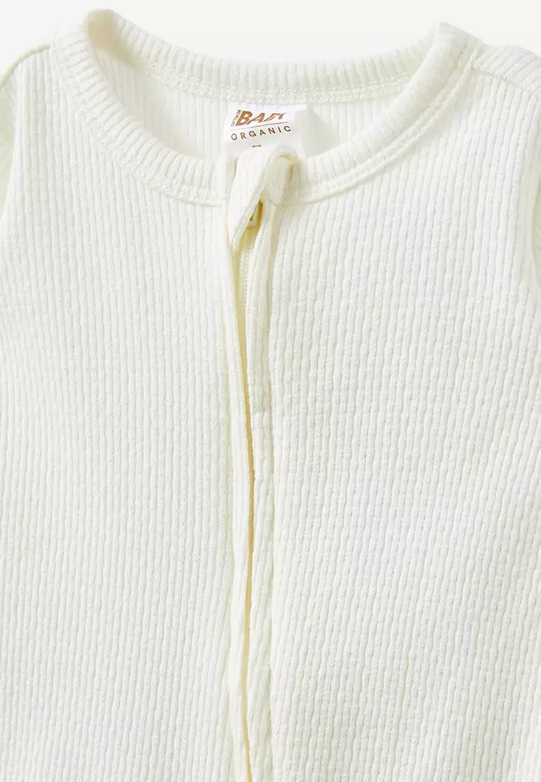 Organic Pointelle Zip Romper