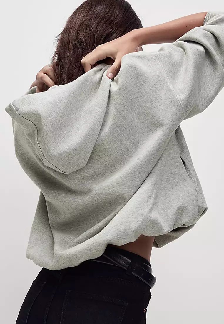 Cotton Rich Bubble Hem Hoodie