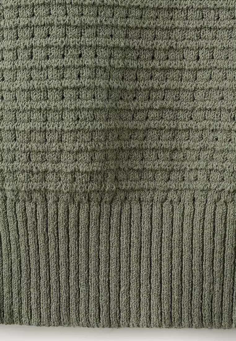 Waffle Knit Polo Shirt