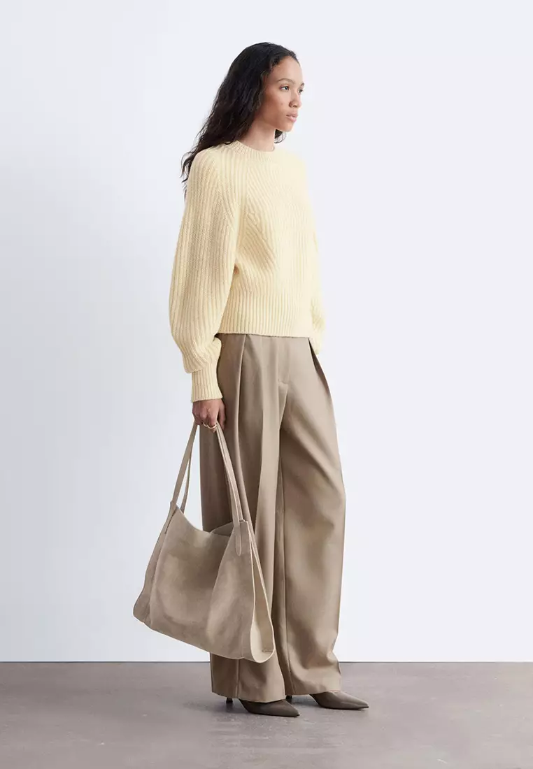 Wool-Blend Tailored Trousers