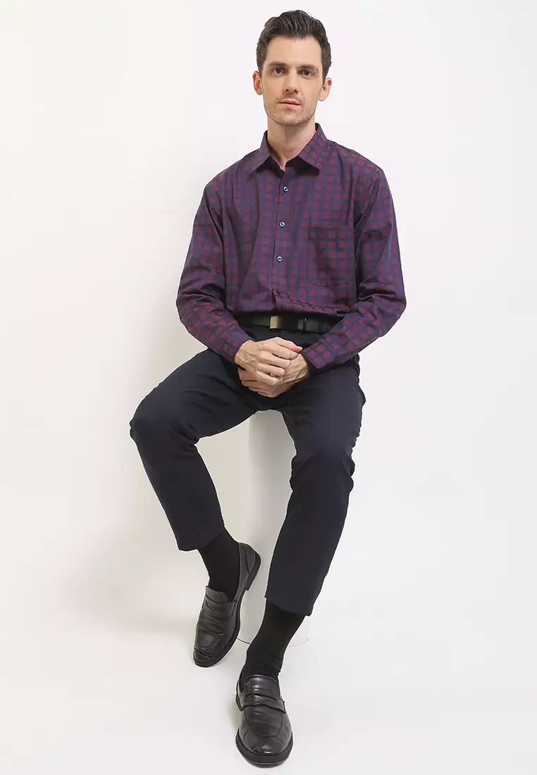 Kemeja Lengan Panjang Pierre Cardin Check Fommer - Casual Body Fit