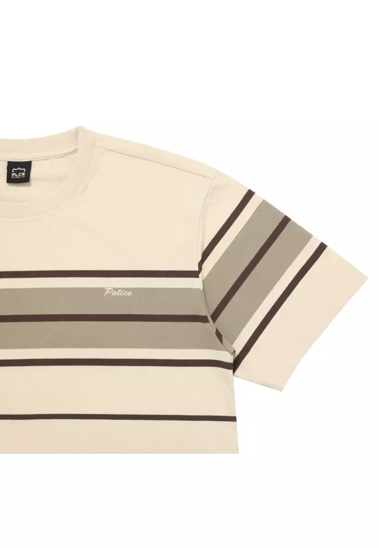 POLICE T-Shirt Salur Bordir Cotton Premium Tebal Pria 53001