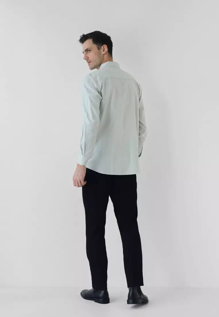 Jual Cotton Well Cotton Well Marc Long Sleeve Oxford Shirt Mint Green ...