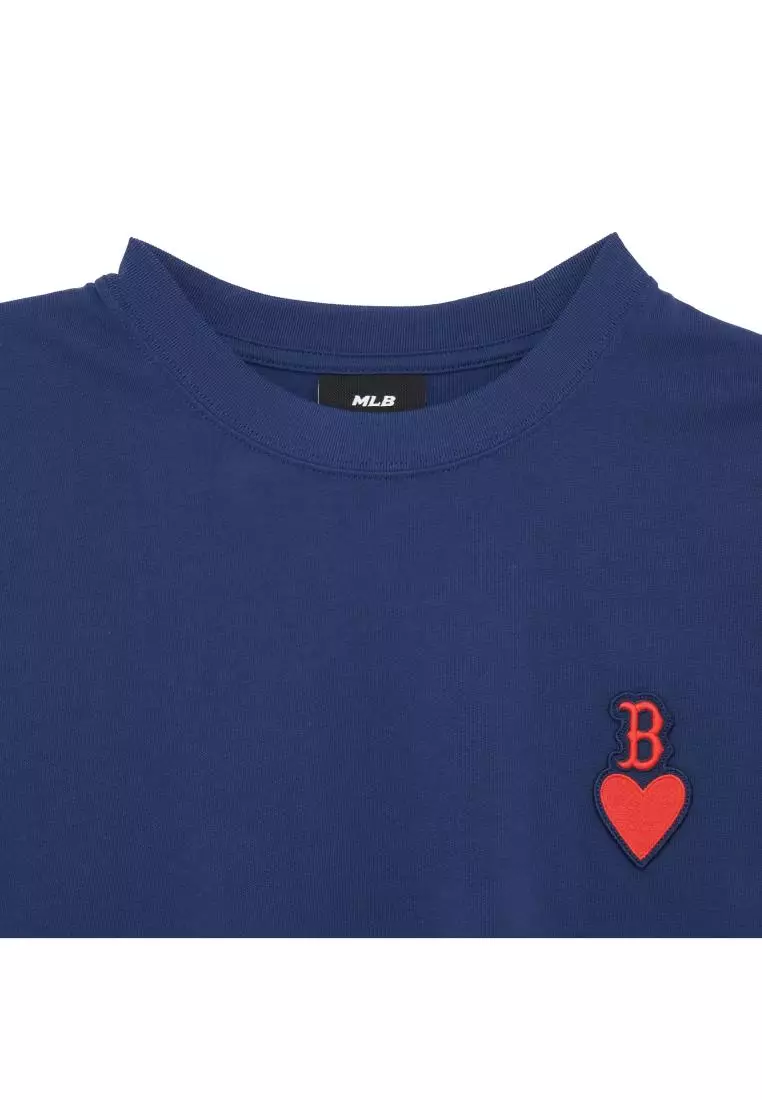 ☆MLB☆HEART SMALL LOGO OVER FIT T-SHIRT 男女兼用 韓国 半袖 MLB HEART SMALL LOGO OVER FIT T-SHIRTS BOSTON RED SOX 2025