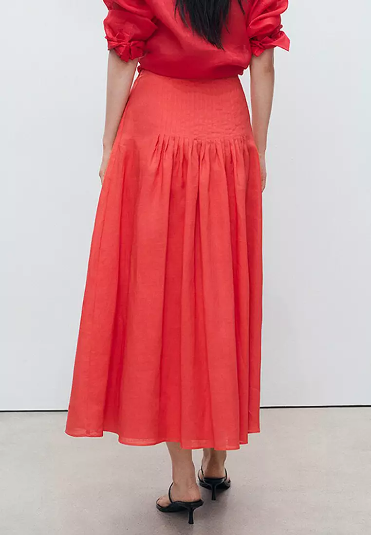 Ramie Pleated Skirt