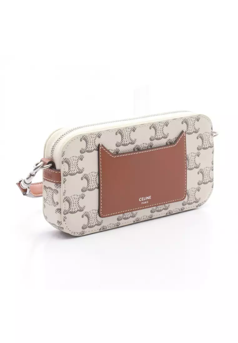 Celine Pre-Loved Celine Triomphe horizontal Pouch Shoulder bag PVC