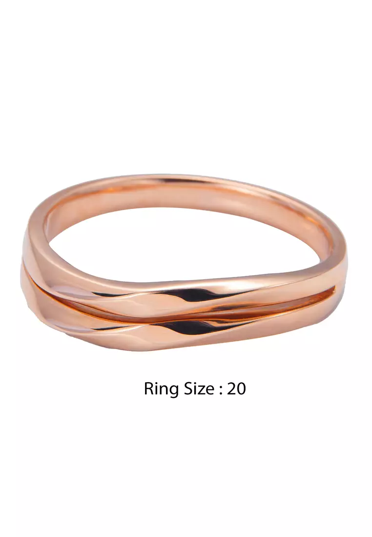 LITZ 18K 玫瑰金戒指 C-WB0044M