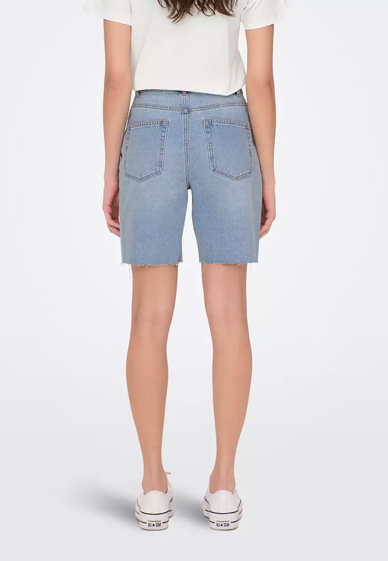 Womens high waisted long shorts discount