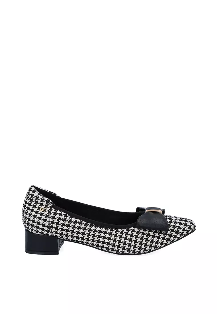 Discount on Carlo Rino  shoes - SKU: Black Cr Checker & Bow Pumps