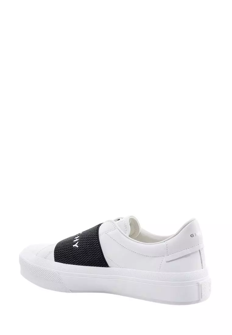 GIVENCHY Leather sneakers with contrasting logoed band White