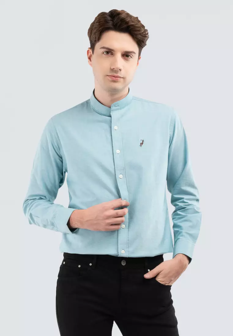 Chinese collar long sleeve polo store
