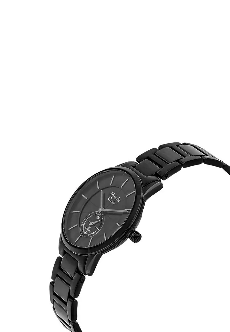 Alexandre Christie AC 8546 LS BEPBA Ladies Black Dial Black Stainless Steel