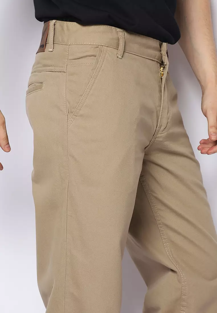 Twill Celana Panjang Pria Slim Fit Charming Khaki 122507