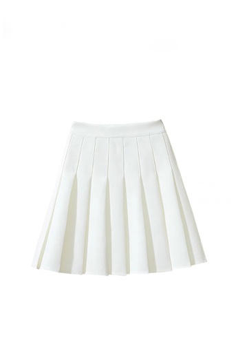 Twenty Eight Shoes white VANSA Solid Color Pleated Skirt VCW-Sk002.FS D922DAABF2DD10GS_1