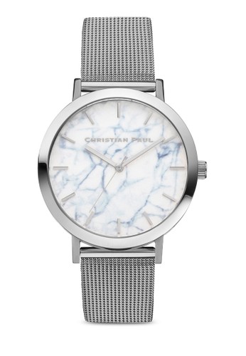 43mm Haymaesprit品牌介绍n 大理石圓框網眼手錶, 錶類, 不銹鋼錶帶