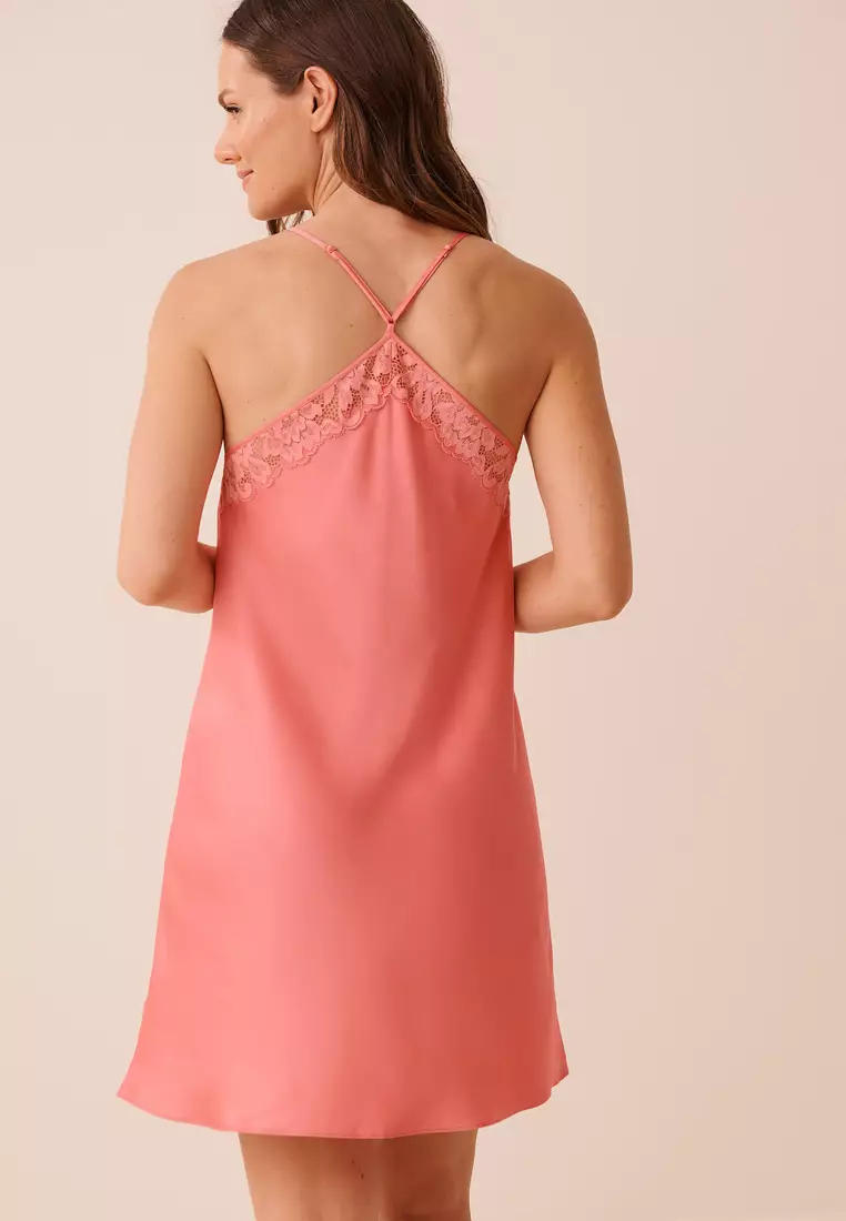 Lace Trim Satin Nightie