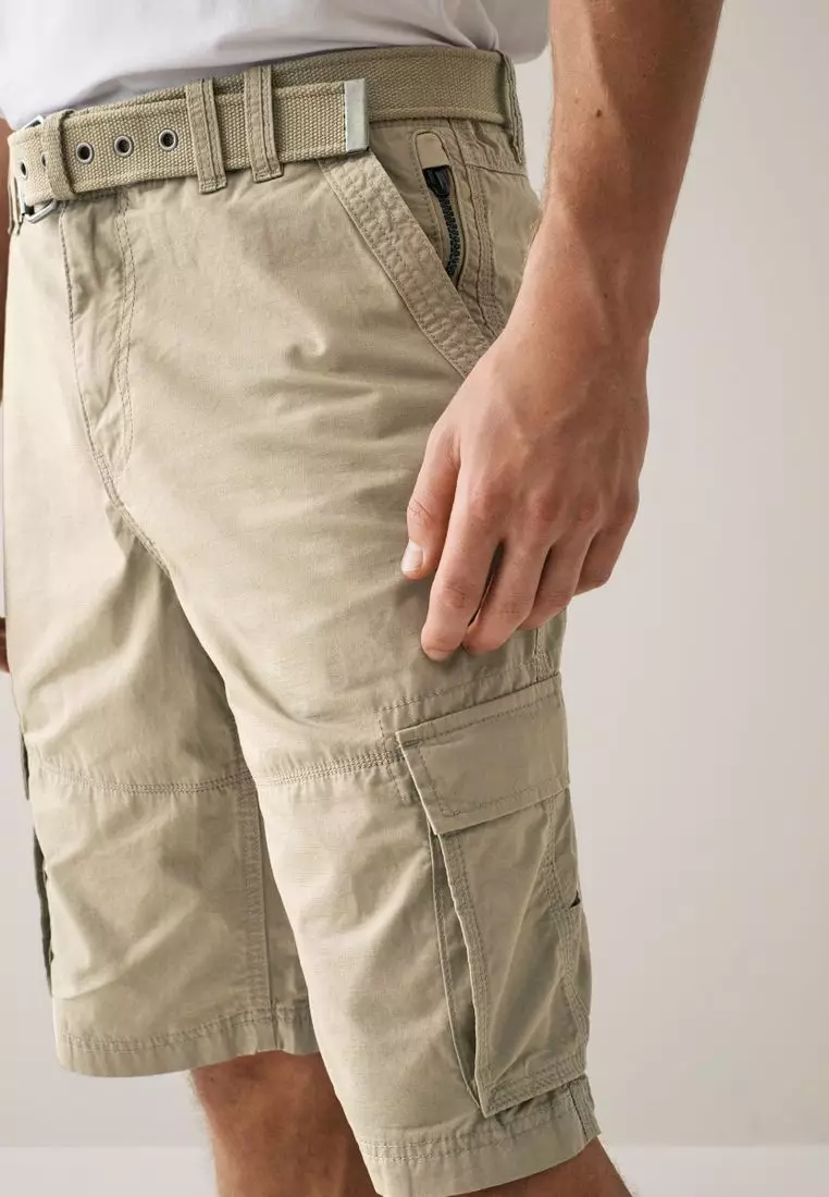Buy NEXT Cotton Cargo Shorts With Adjustable Belt 2024 Online