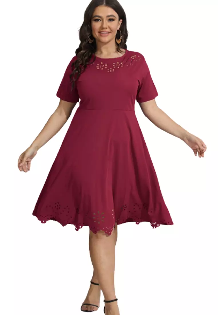 Red casual shop dress plus size