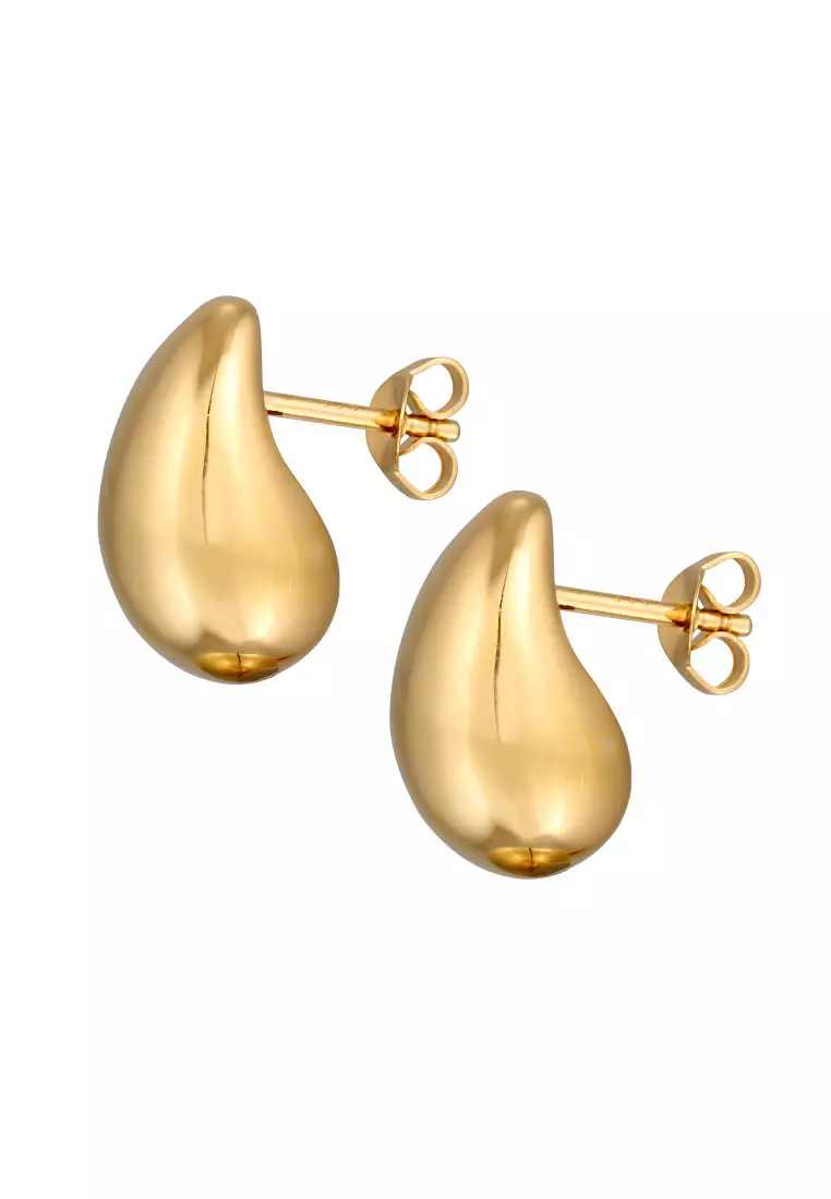 Anting Perhiasan Perak 925 Wanita Drop Chunky Gold Plated