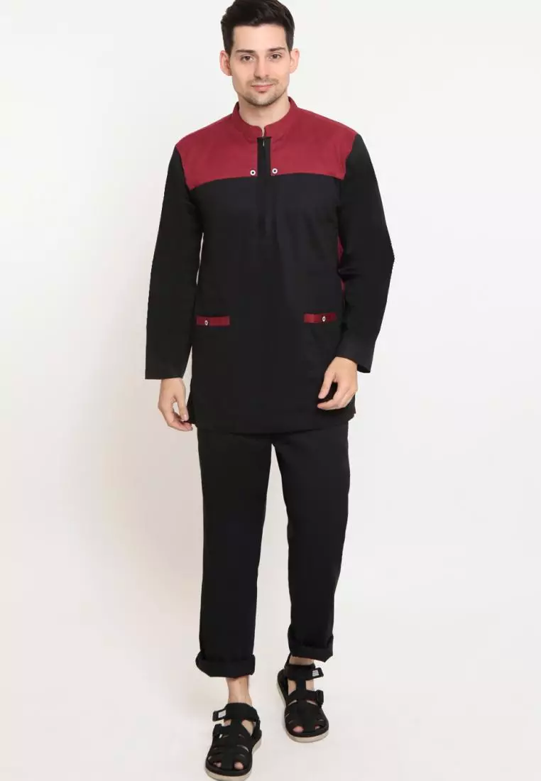 Baju Koko Pria Muslim Zayidan Ghani - Hitam