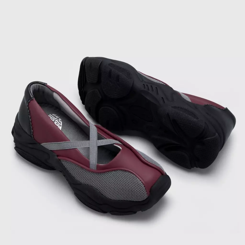 Alula Sneakers Balerina Genuine Leather Maroon