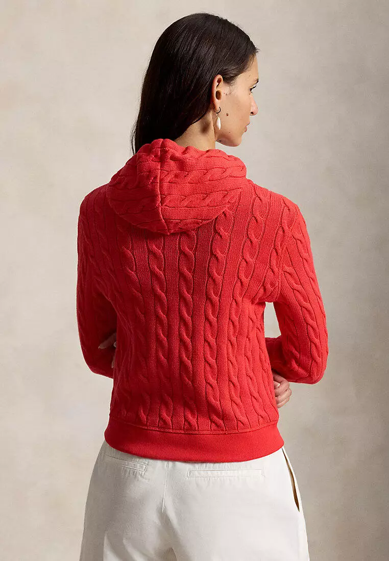 Polo Ralph Lauren Women Cable-Knit Cotton Full-Zip Hoodie