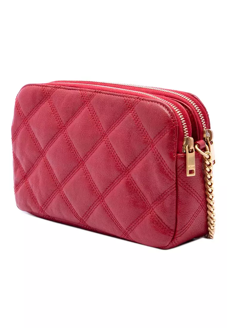 Pre-Loved Saint Laurent Mini Quilted Lambskin Becky Double Zip Crossbody