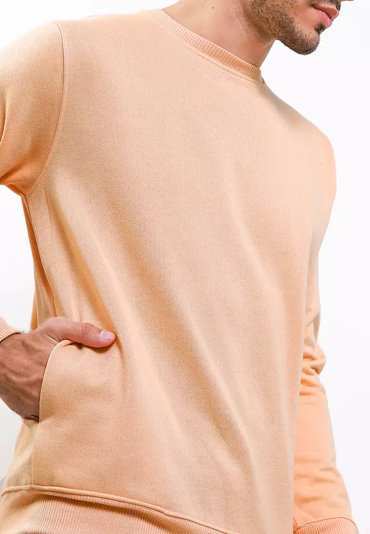 Cotton Well Sweater with Hidden Pocket Peach | Jaket Tebal dengan Kantong Tersembunyi Oren