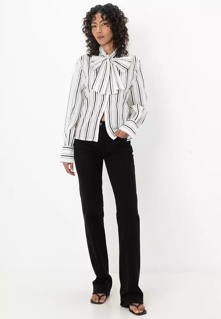 Leana Bow Stripe Shirt
