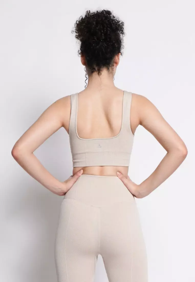 Athena Collection: Premium Seamless Padded Square Neck Sports Bra 