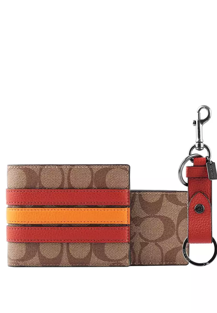Buy Coach Coach Mens Boxed 3 In 1 Wallet Gift Set In Signature Canvas
