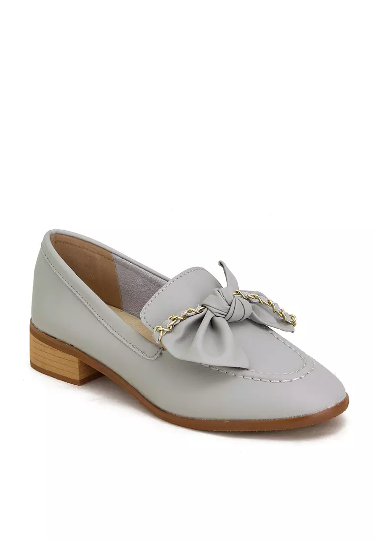 Leather Bowknot Loafers TH118-21