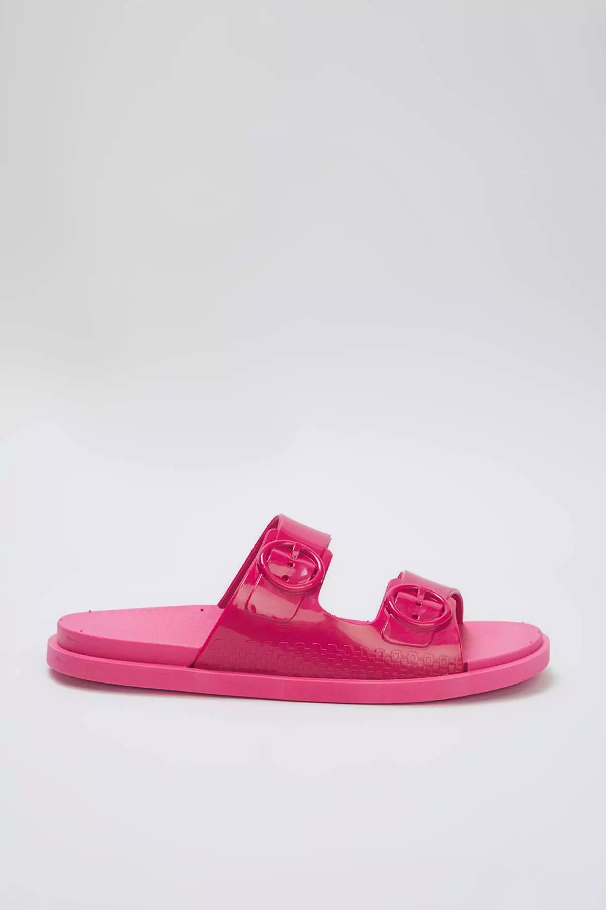 Fuchsia Double Band Buckle Detail Women's Slippers Takss25Te00060