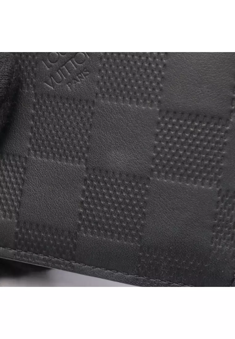 Pre-Loved Louis Vuitton Portefeuil Brother Damier Infini Bi-fold Long Wallet leather black