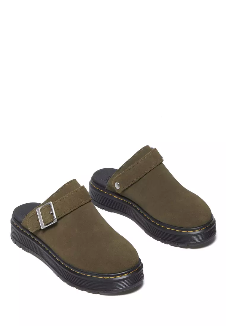 Brookline Suede Mules Olive Brown Sandals Women