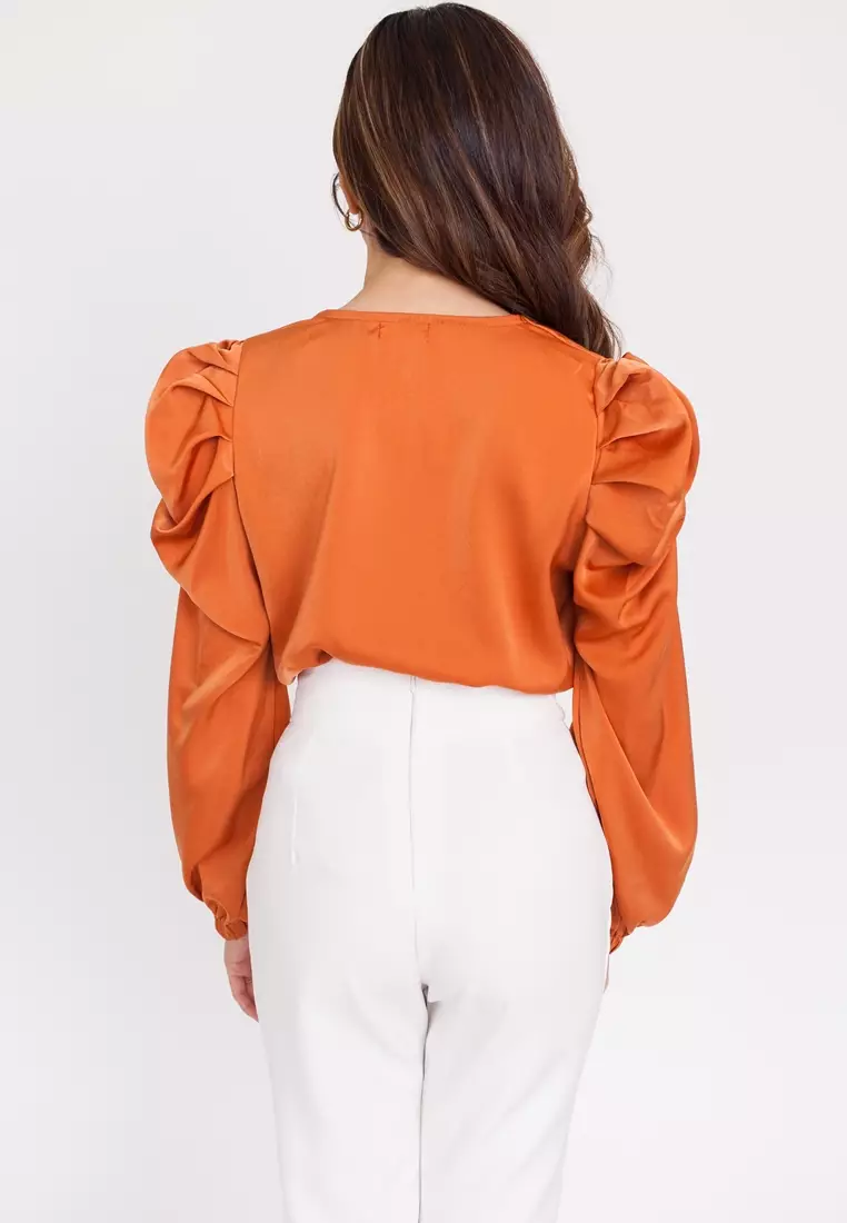Buy Hook Clothing Puff Shoulder Long Sleeve Button Shirt Online