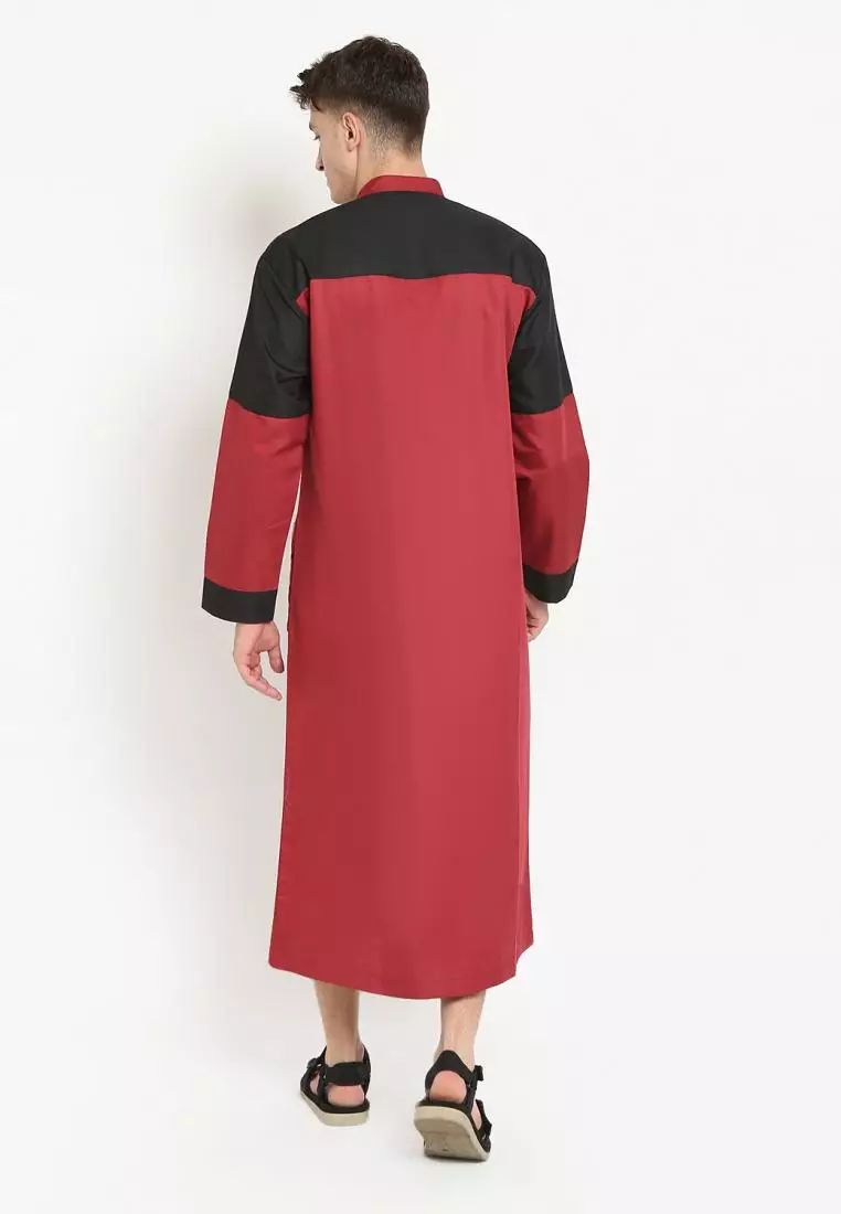 Zayidan Gamis Jubah Muslim Pria Faiz - Maroon