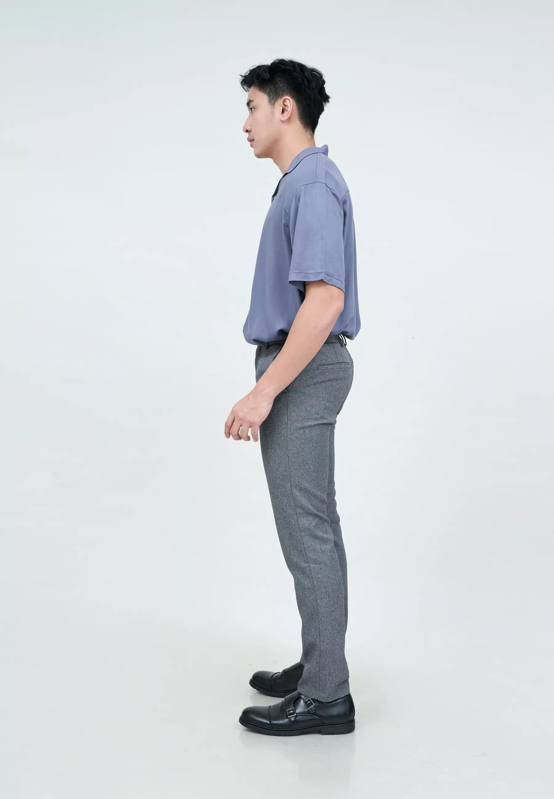 Houseofcuff Kemeja Bowling Lengan Pendek Rayon Shirt Biru